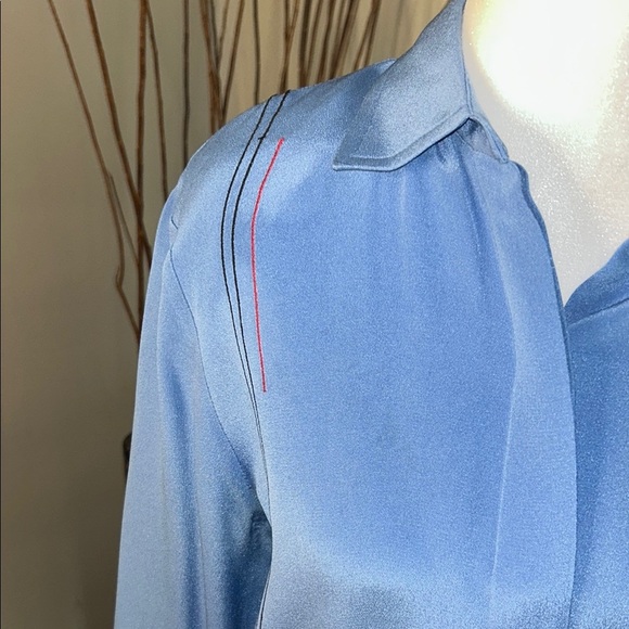 Worth Blue Blouse with Red Stitching - Picture 4 of 14